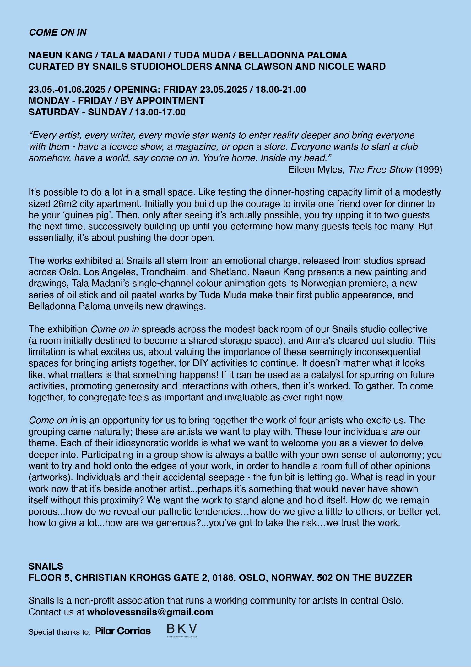 TALA_MADANI_TUDA_MUDA_NAEUN_KANG_BELLADONNA_PALOMA_SNAILS_EXHIBITION_TEXT_GUIDE_GROUP